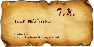 Topf Mónika névjegykártya